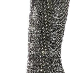 Women's Rhinestone Booties Stiletto Heel Boots Bling Pointed Toe Size 9